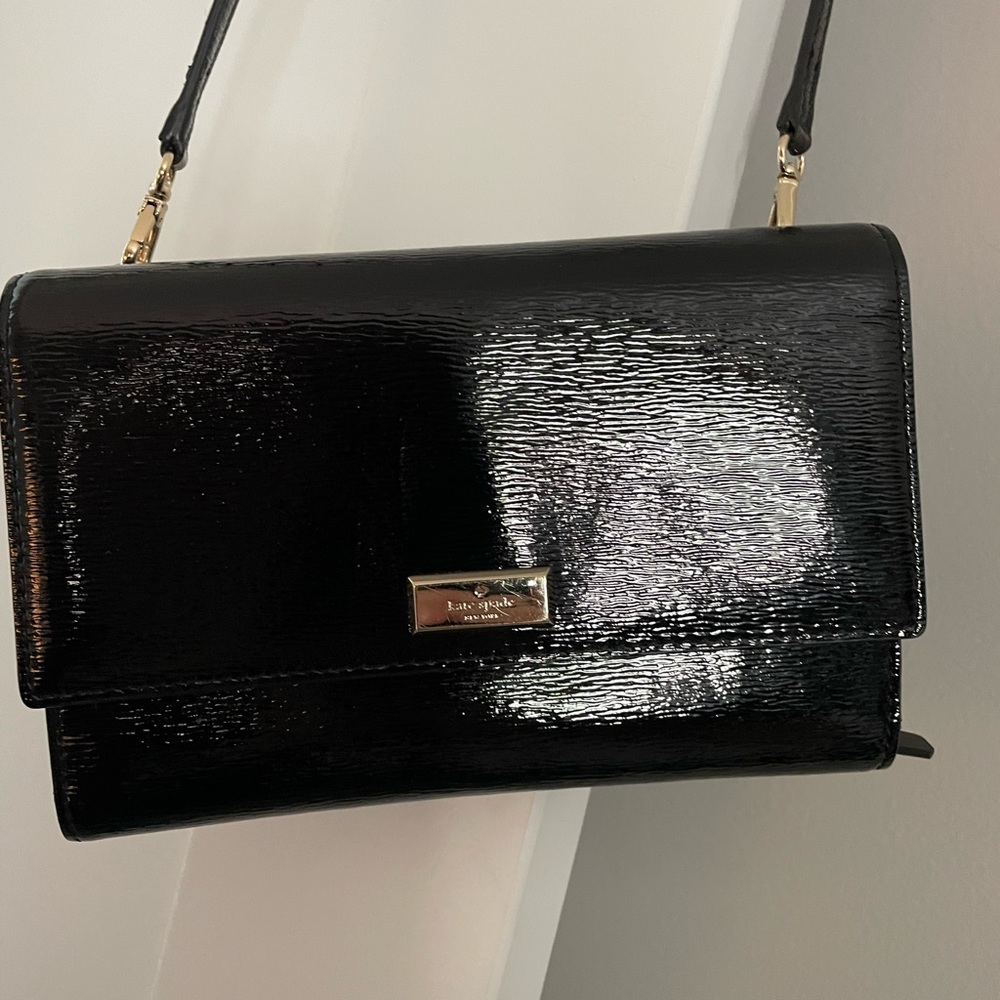 Kate Spade Black Patent Leather Wallet Crossbody